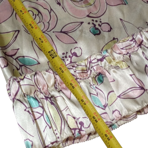 Enchanting Women's Polyester Cream Pink Chemise Slip Dress Large - Picture 5 of 7